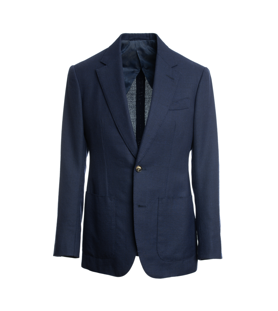 Navy Blue Hopsack Sport Coat | He Spoke Style