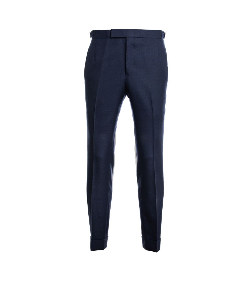 Navy Blue Hopsack Suit Pants - He Spoke Style Shop