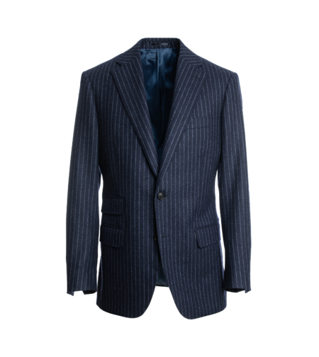 Navy Blue Narrow Chalk Stripe Suit Jacket - He Spoke Style Shop