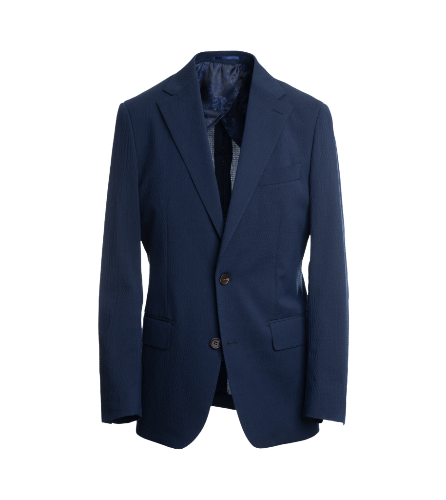 Solid Navy Seersucker Suit | He Spoke Style