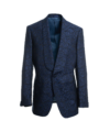 Navy Floral Print Paisley Shawl Collar Dinner Jacket - Custom Fit by He Spoke Style Shop