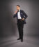 Model Wearing Blue and Black Jacquard Dinner Jacket – Modern & Polished Look