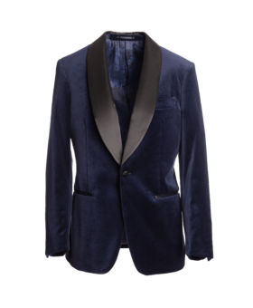 Navy Velvet Shawl Collar Dinner Jacket - He Spoke Style Shop