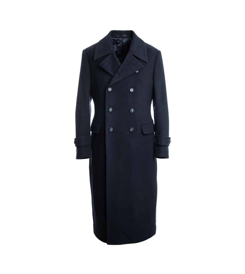 Navy Wool And Cashmere Great Coat - He Spoke Style Shop