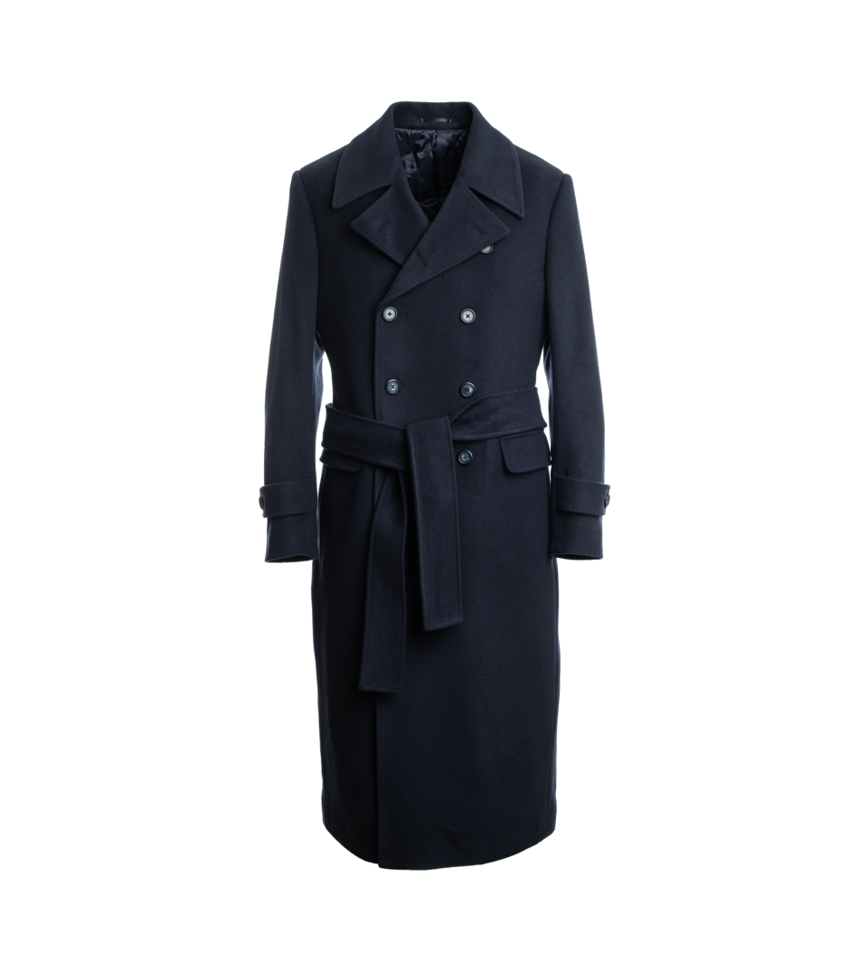 Navy Wool And Cashmere Great Coat - He Spoke Style Shop