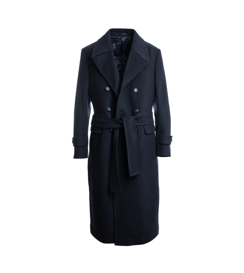 Navy Wool And Cashmere Great Coat - He Spoke Style Shop