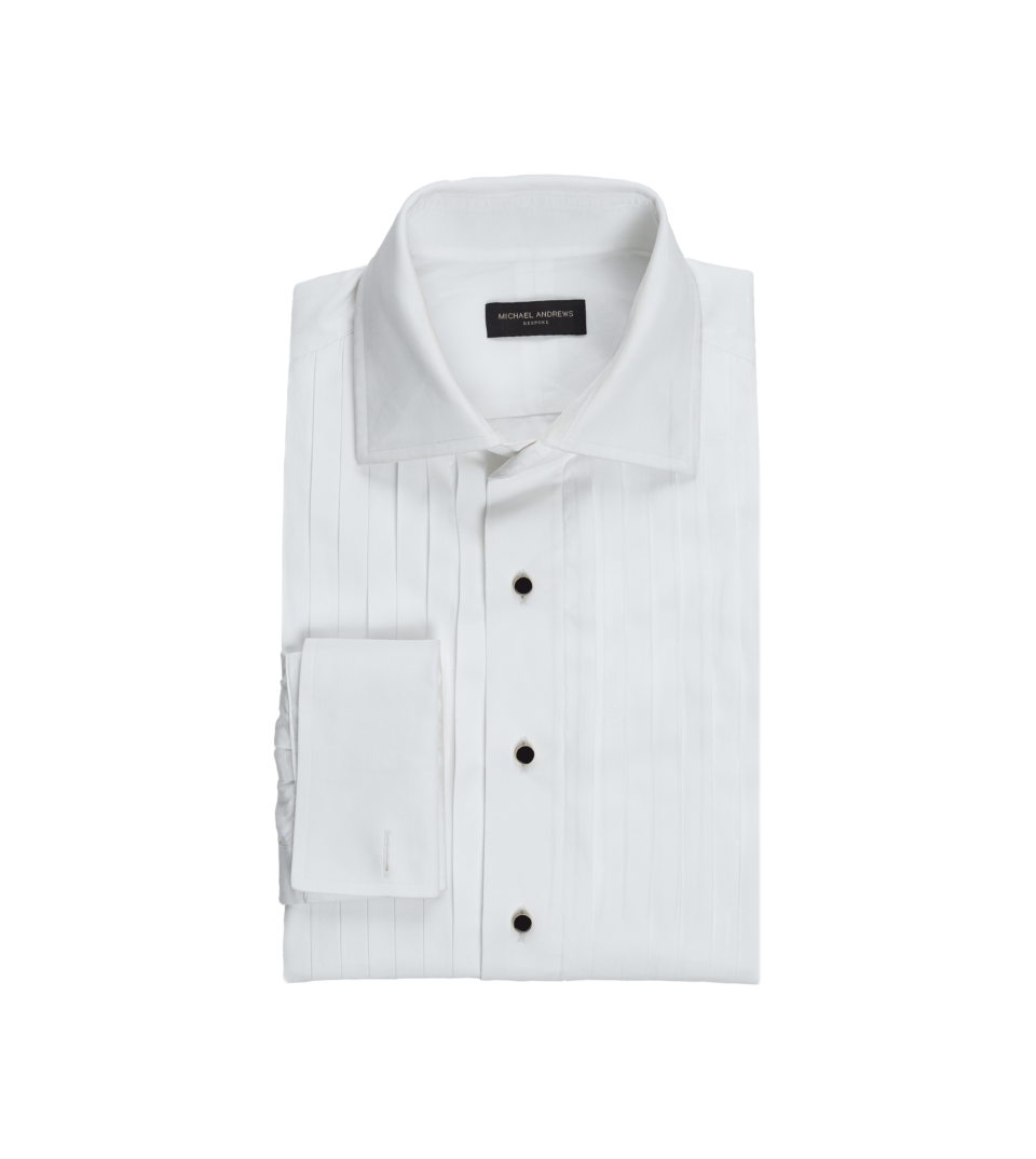 Pleated Front Tuxedo Shirt – Custom Fit by He Spoke Style