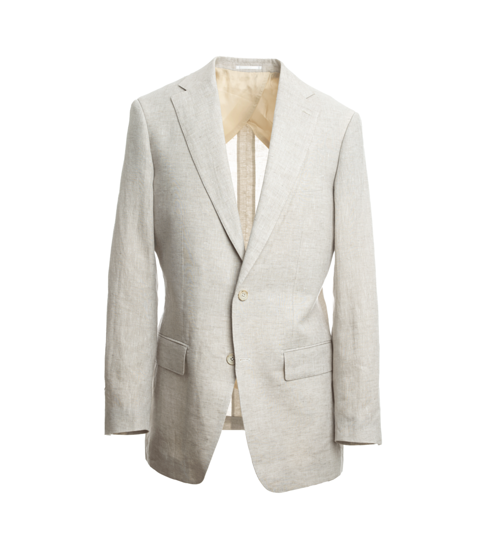 Textured Tan Linen Suit Jacket - He Spoke Style Shop