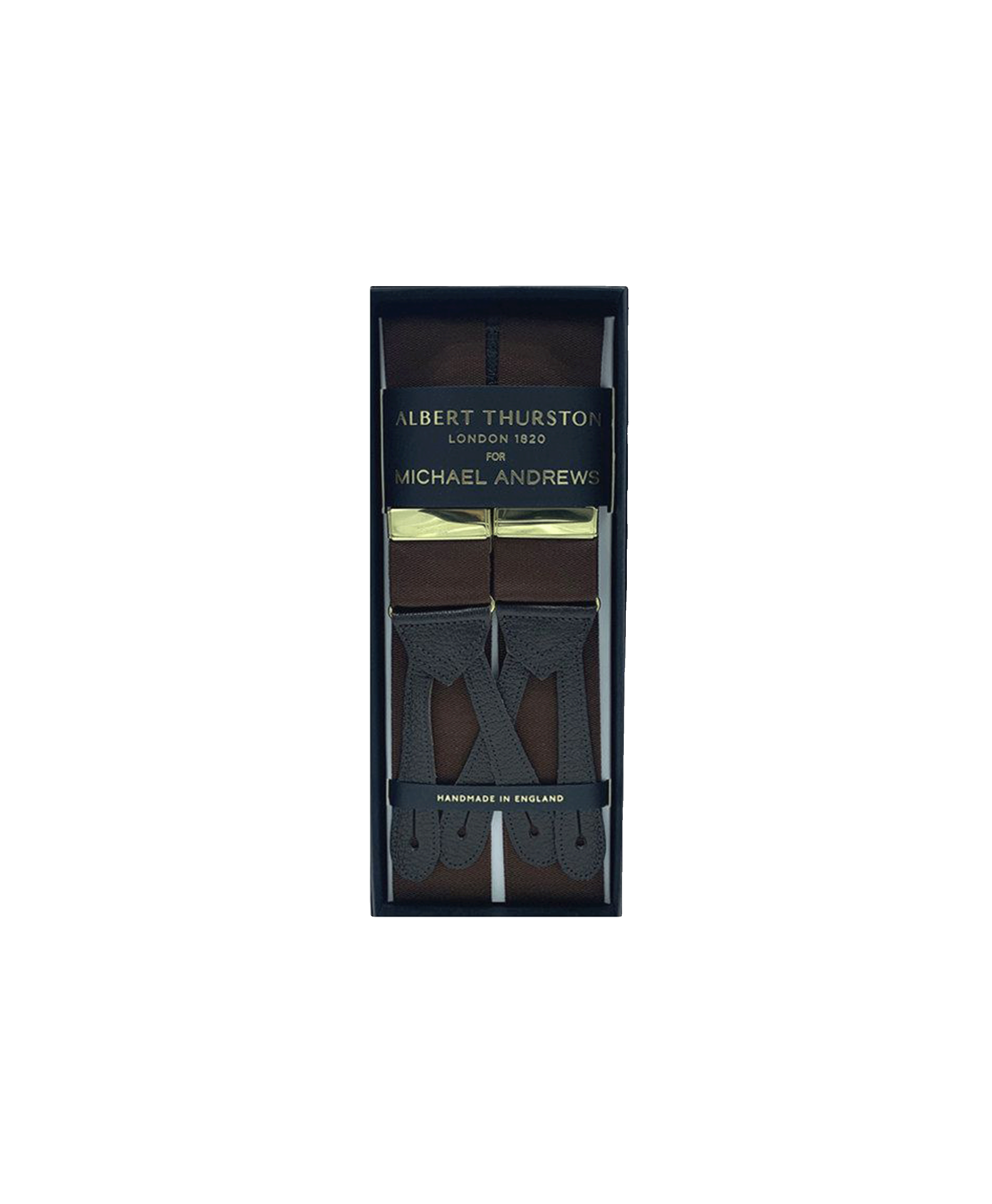 Albert Thurston Braces Brown Blue - Quality Shop