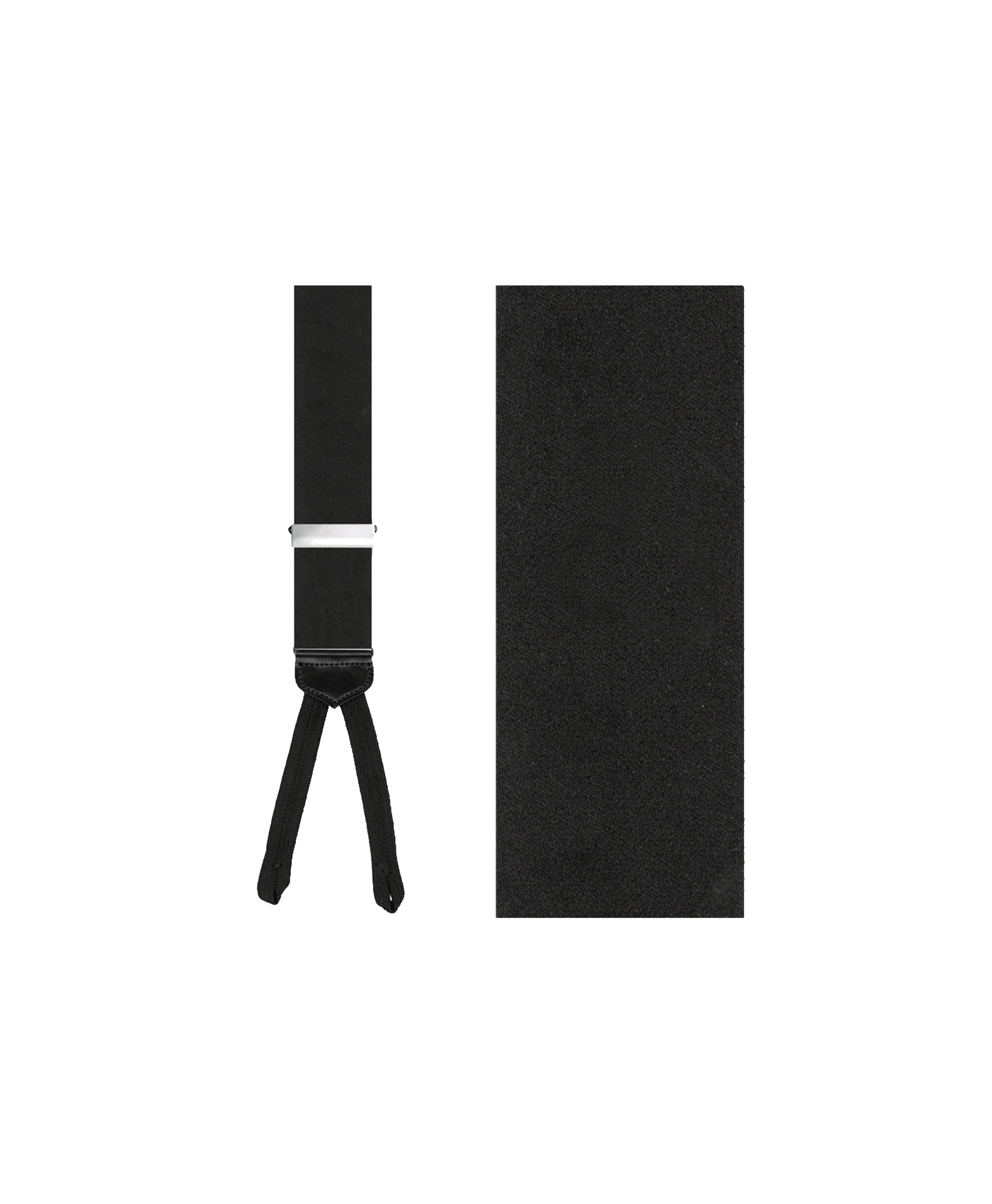 Trafalgar Formal Black Silk Suspenders With Silver Hardware | He Spoke Style