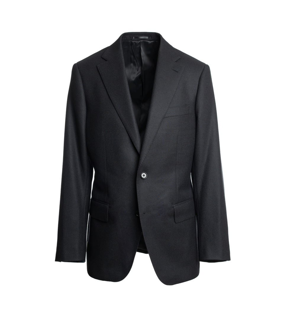 Black Flannel Suit Jacket - He Spoke Style Shop