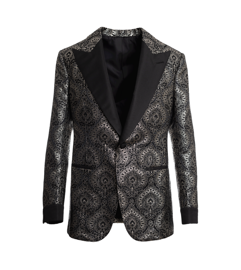 Black & Gold Jacquard Dinner Jacket - He Spoke Style Shop