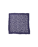 Navy silk pocket square with white retro geometric diamond print, flat lay