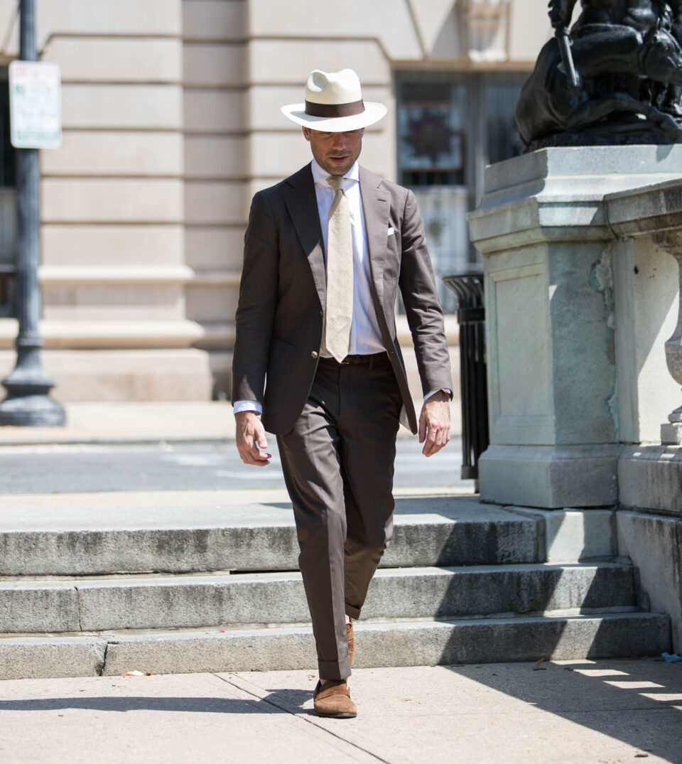 Chocolate Brown Linen Suit | He Spoke Style