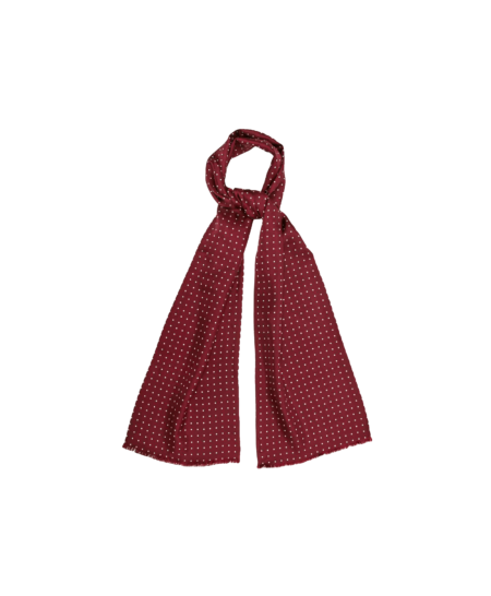Burgundy Silk Scarf With White Dots - He Spoke Style Shop