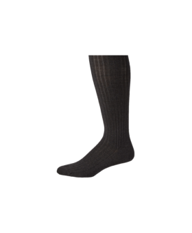 Charcoal Merino Ribbed Over The Calf Dress Socks - He Spoke Style Shop