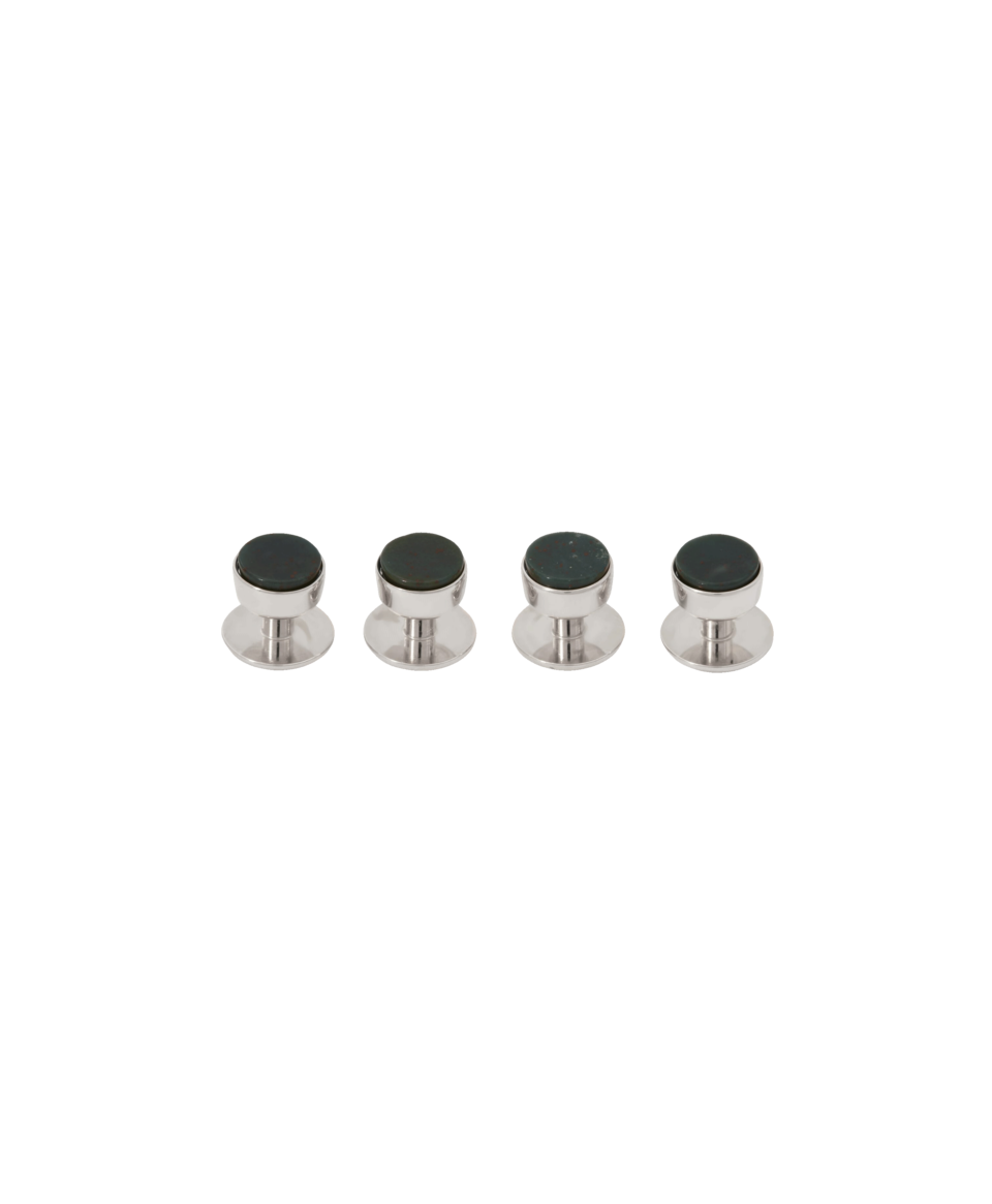 Codis Maya Bloodstone Tuxedo Studs (White Rhodium) - He Spoke Style Shop