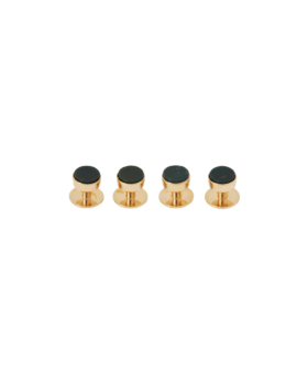 Codis Maya Bloodstone Tuxedo Studs (Yellow Gold) - He Spoke Style Shop