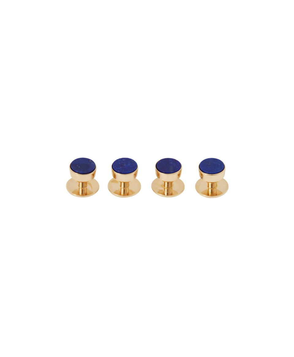 Codis Maya Lapis Lazuli Tuxedo Studs (Yellow Gold) - He Spoke Style Shop