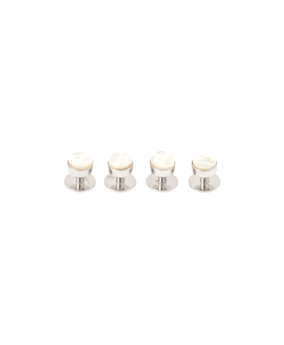 Codis Maya Mother Of Pearl Tuxedo Studs (White Rhodium) - He Spoke Style Shop