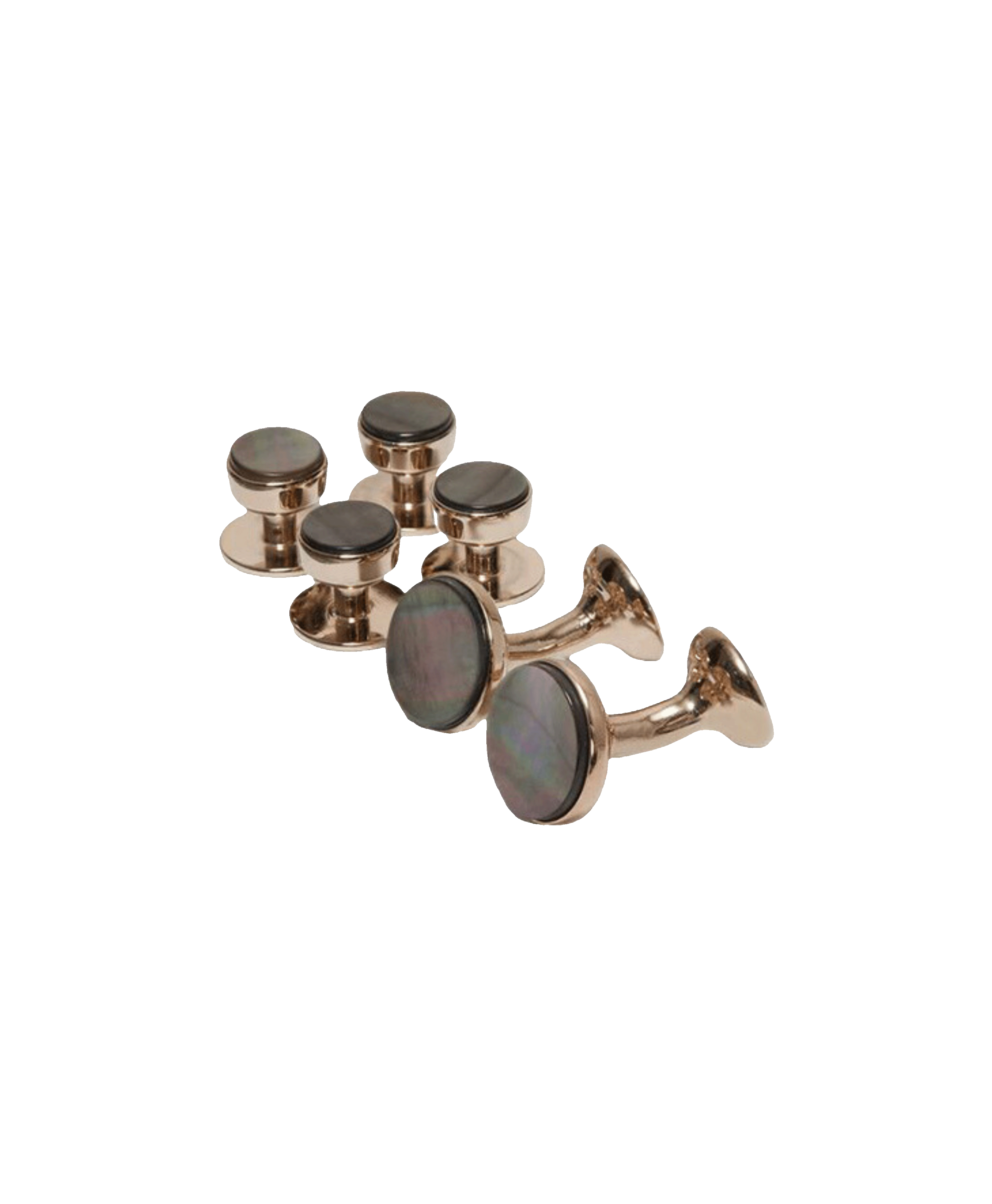 Codis Maya Smokey Mother Of Pearl Stud And Cufflink Set (Rose Gold) | He  Spoke Style