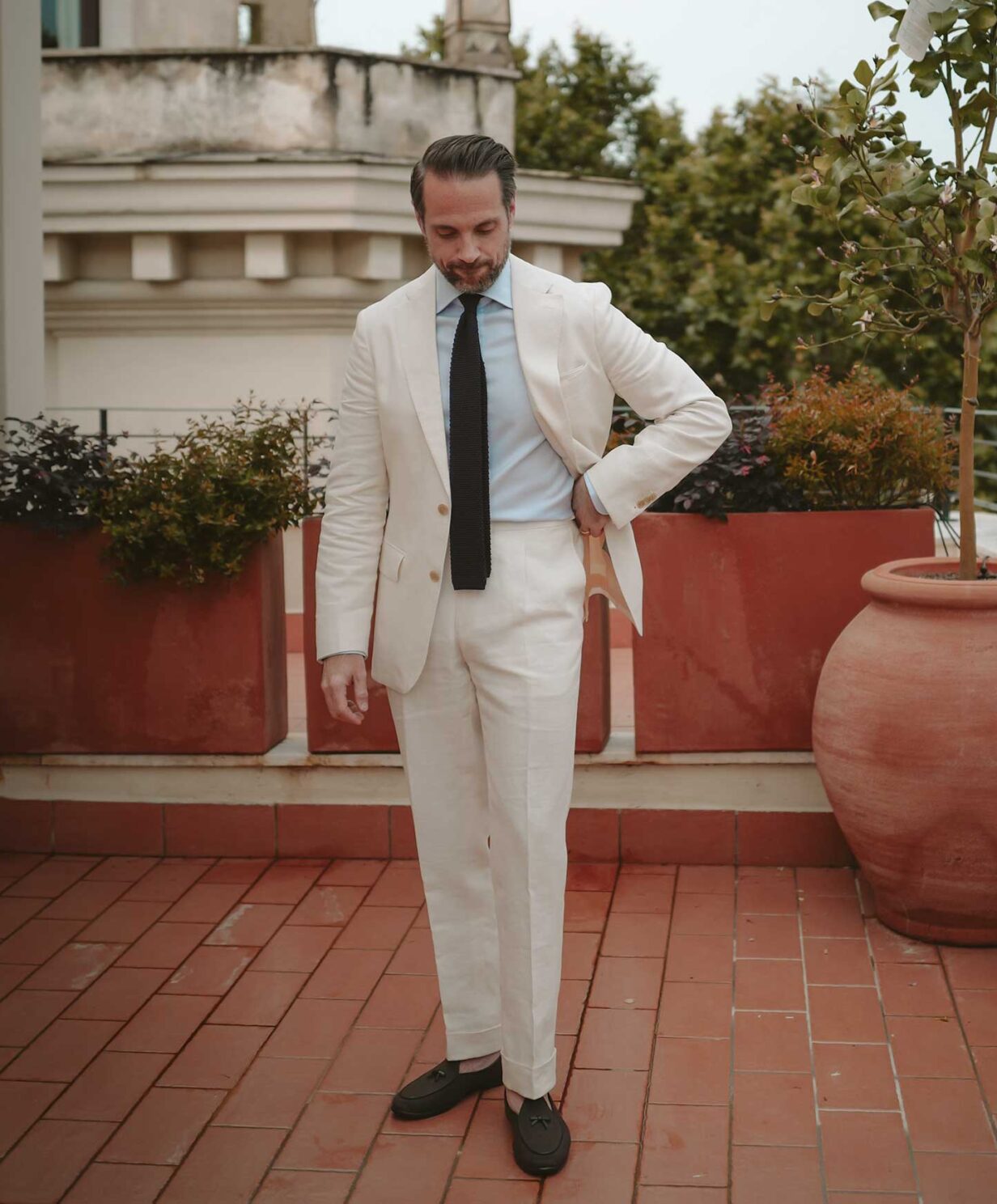 Cream Linen Suit | He Spoke Style