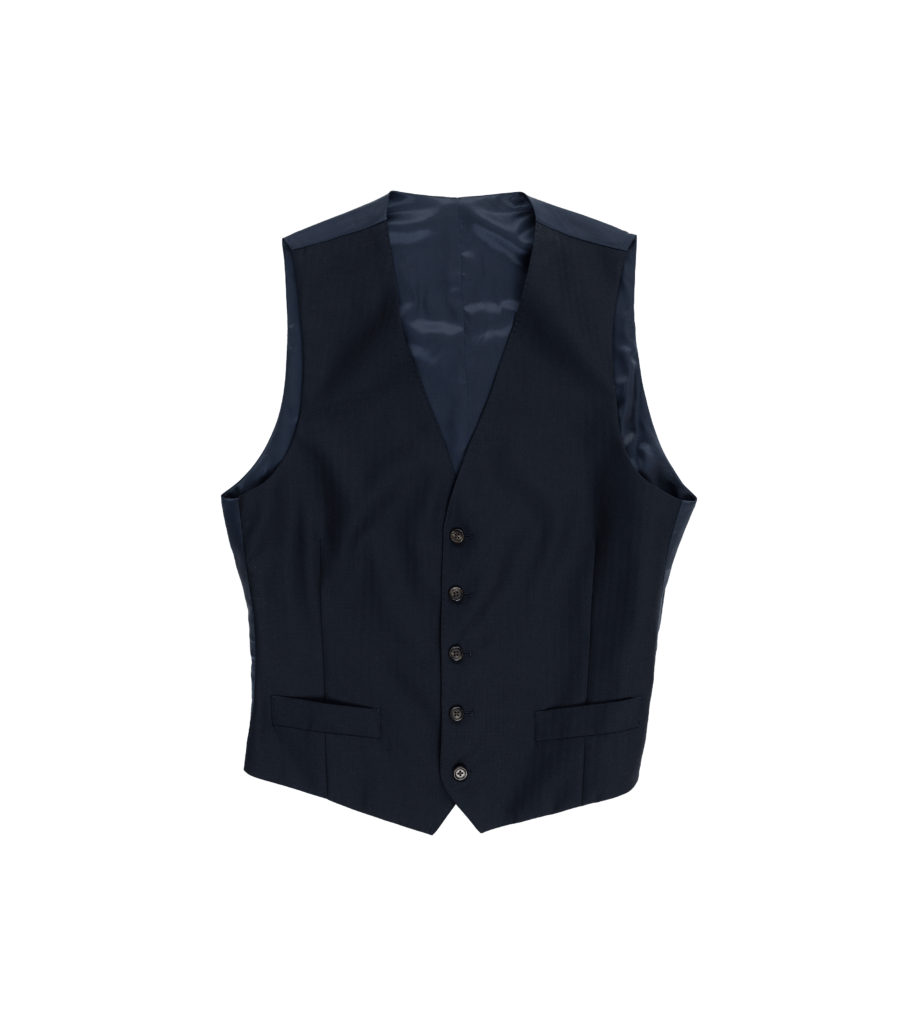 Dark Blue Herringbone Suit Vest | He Spoke Style