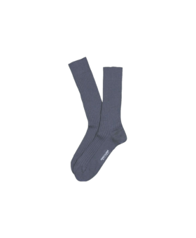 Indigo Blue Merino Ribbed Mid-Calf Dress Socks - He Spoke Style Shop