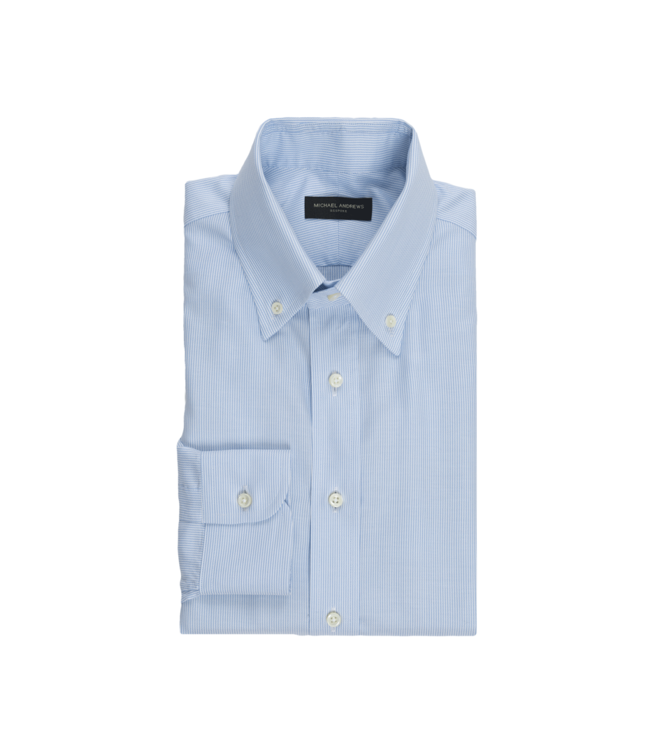 Light Blue Microstripe Oxford Cloth Button Down He Spoke Style
