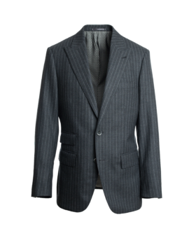 Medium Gray Flannel Pinstripe Suit Jacket - He Spoke Style Shop
