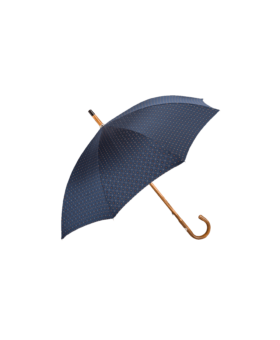 Passotti Ombrelli Navy Tie Print Umbrella With Solid Chestnut Handle - He Spoke Style Shop
