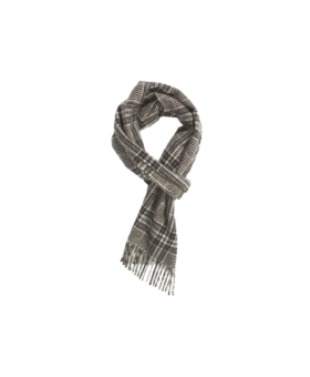White Black Cobalt Tweed Cashmere Scarf - He Spoke Style Shop