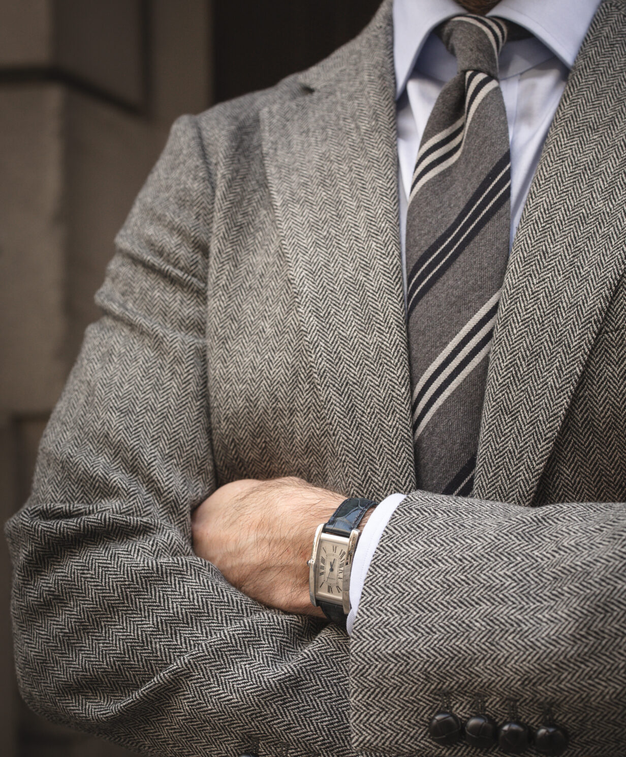 Gray Tweed Sport Coat Business Casual Outfit With Tie | He Spoke Style