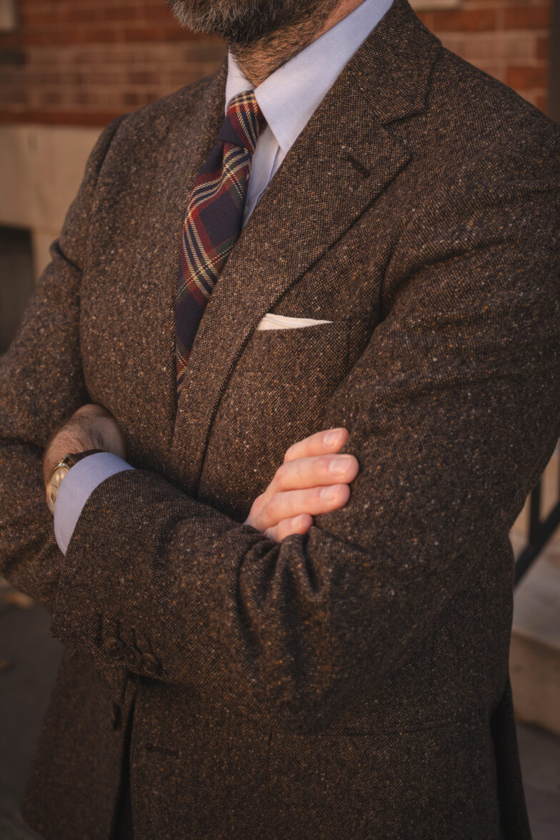 Ruth & Boaz Men's Tweed Necktie – Classic Black Tweed For Weddings & Parties