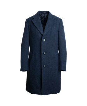 Navy Blue Herringbone Car Coat - He Spoke Style Shop