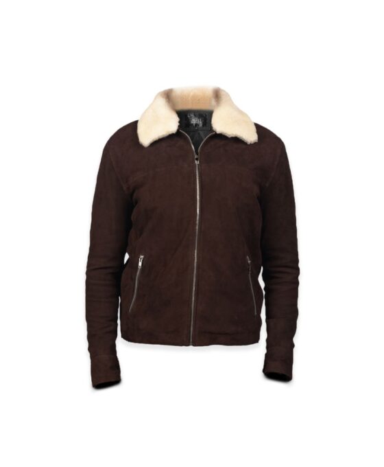 Brown Suede Shearling Bomber With Jeans And Chukka Boots | He Spoke Style