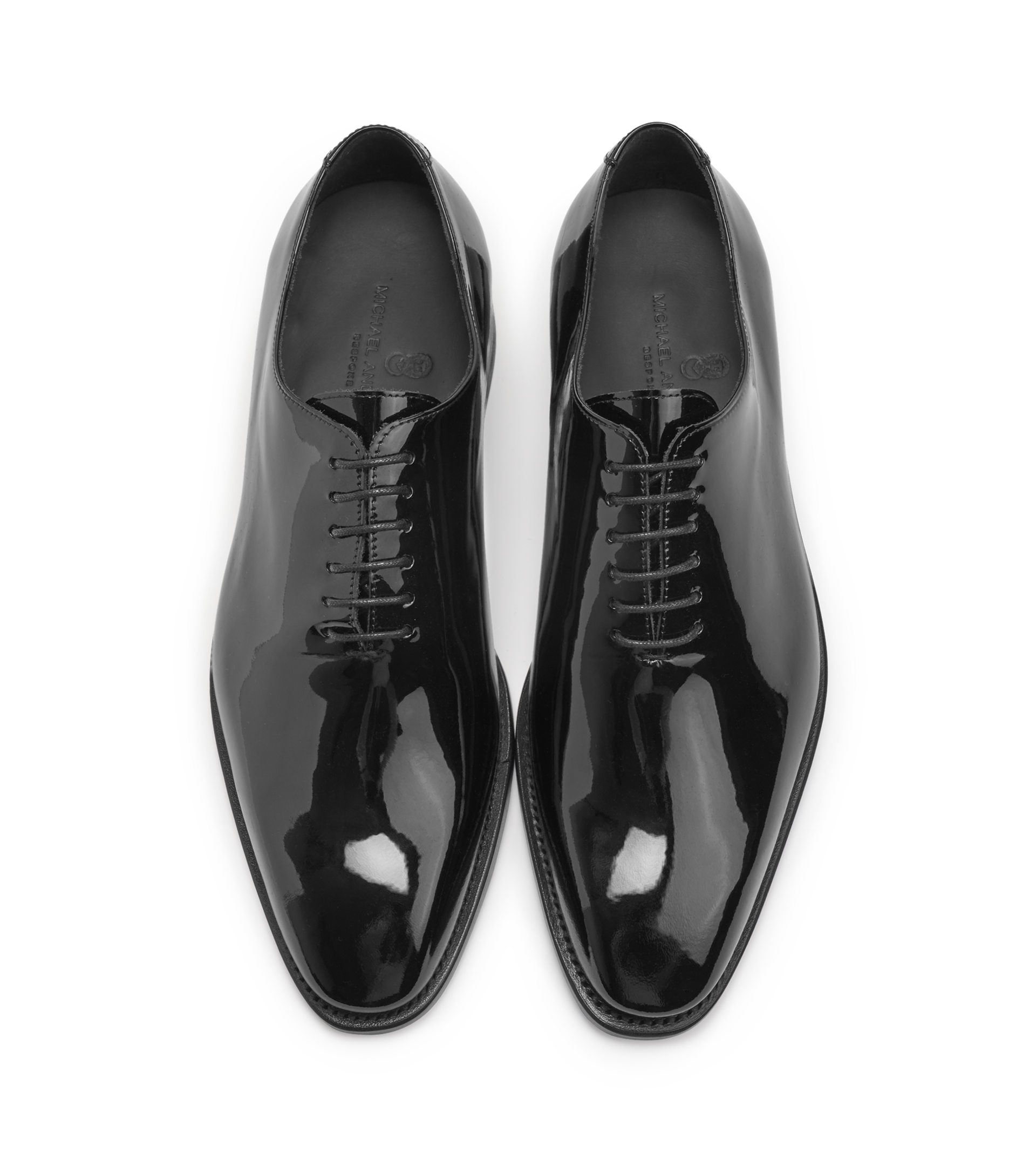 Whole-Cut Patent-Leather Oxford Shoes