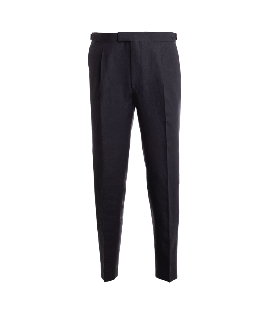 Navy Blue Linen Suit Pants – He Spoke Style