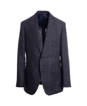 Slate Blue Glen Plaid Linen Sport Coat – Custom Fit by He Spoke Style