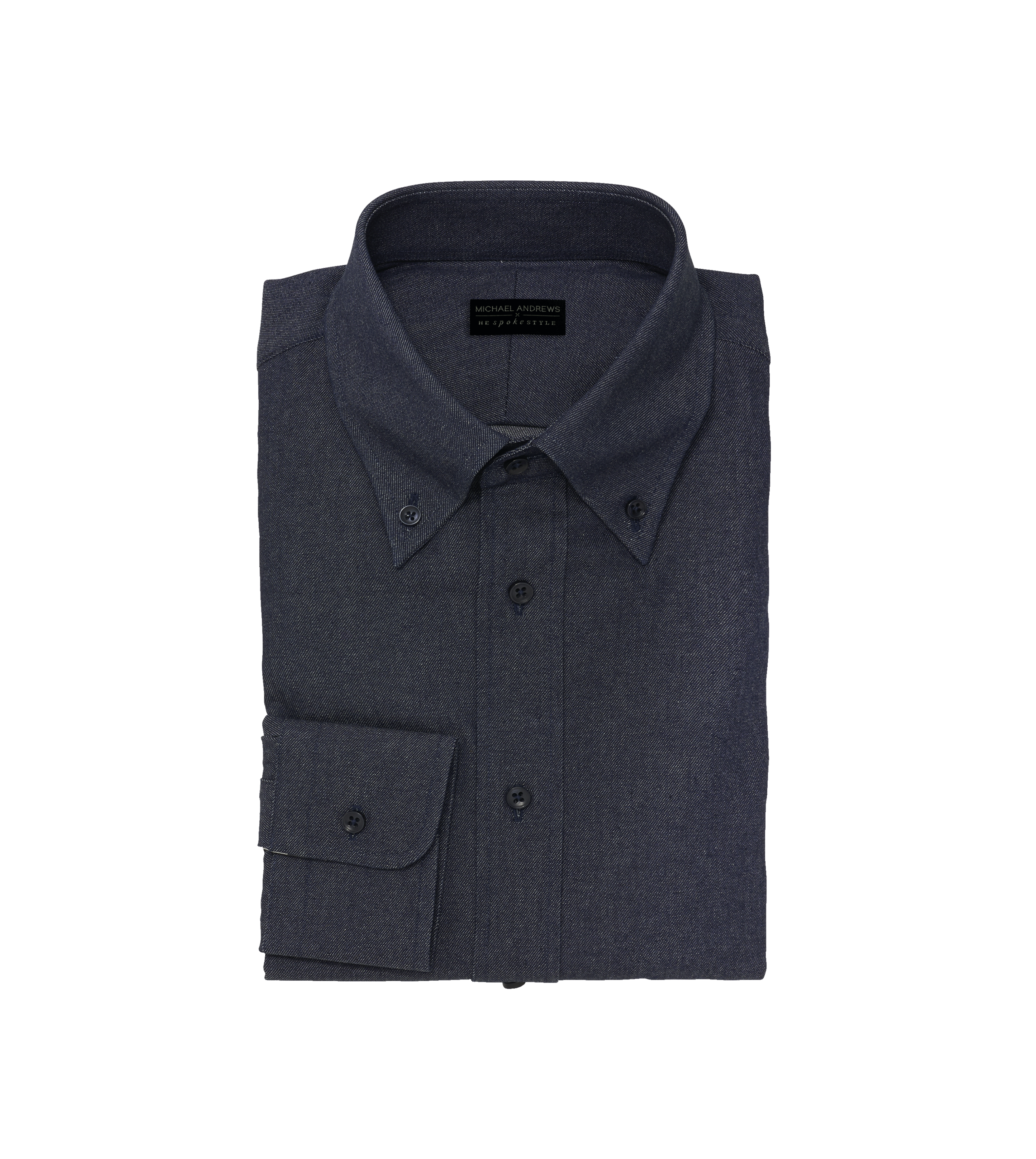 Dark Blue Denim Dress Shirt | He Spoke Style