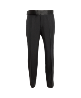 Handmade Black Brio Wool Mohair Tuxedo Pants – Tailored for Perfection - He Spoke Style
