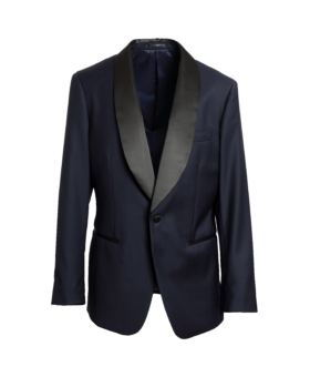 Midnight Blue Wool Tuxedo Jacket – Custom Fit by He Spoke Style