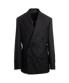 Black Double-Breasted Linen Suit Jacket – Custom Fit by He Spoke Style