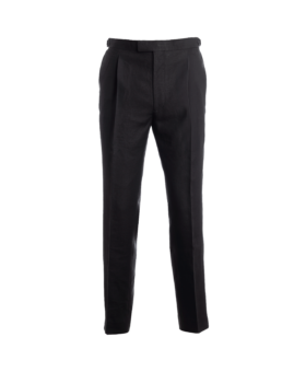 Black Double-Breasted Linen Suit Pants - He Spoke Style