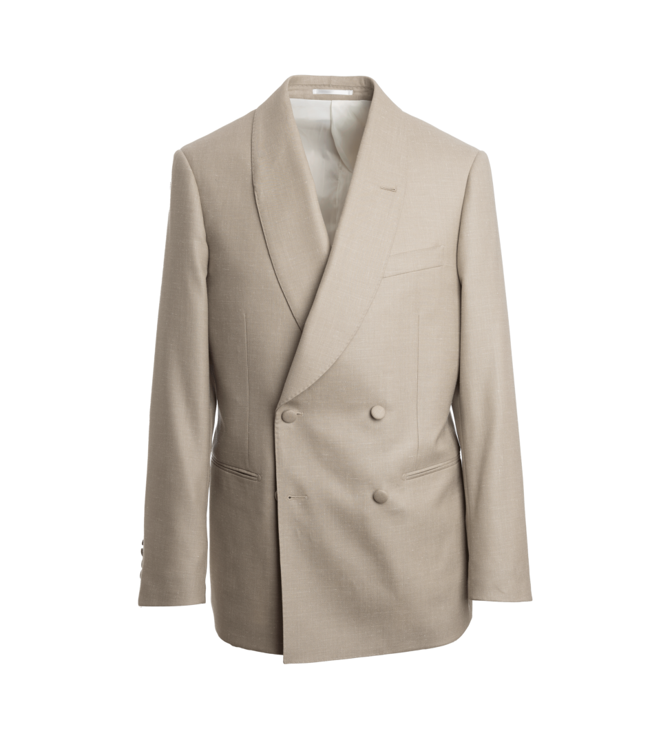 Champagne Double-Breasted Dinner Jacket – Custom Fit by He Spoke Style