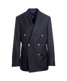 Classic Navy Blue Double-Breasted Blazer – Custom Fit by He Spoke Style