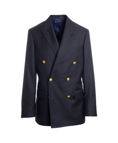 Classic Navy Blue Double-Breasted Blazer – Custom Fit by He Spoke Style