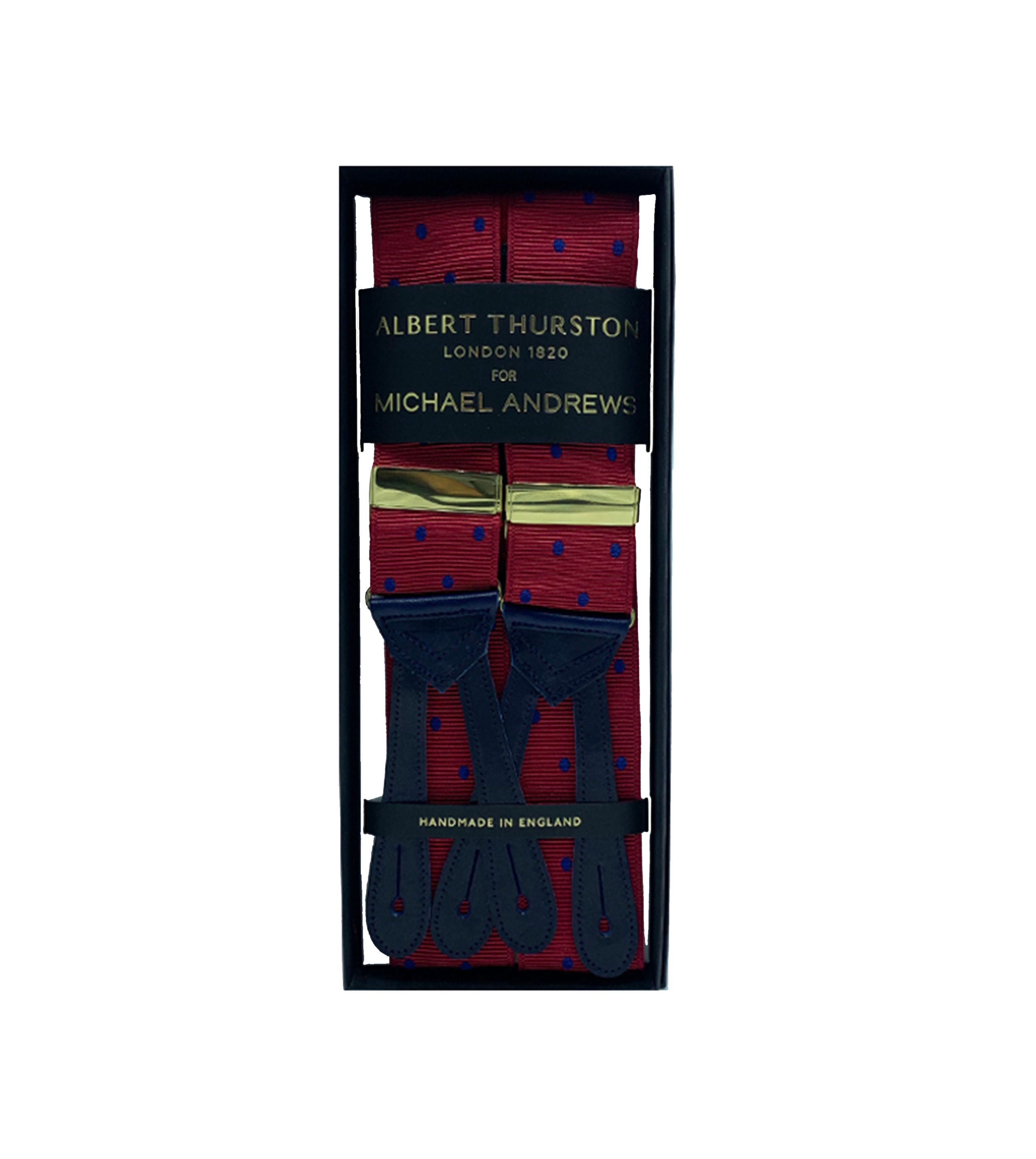 Burgundy Suspenders With Blue Dots | He Spoke Style Burgundy Suspenders With Blue Dots | He Spoke Style