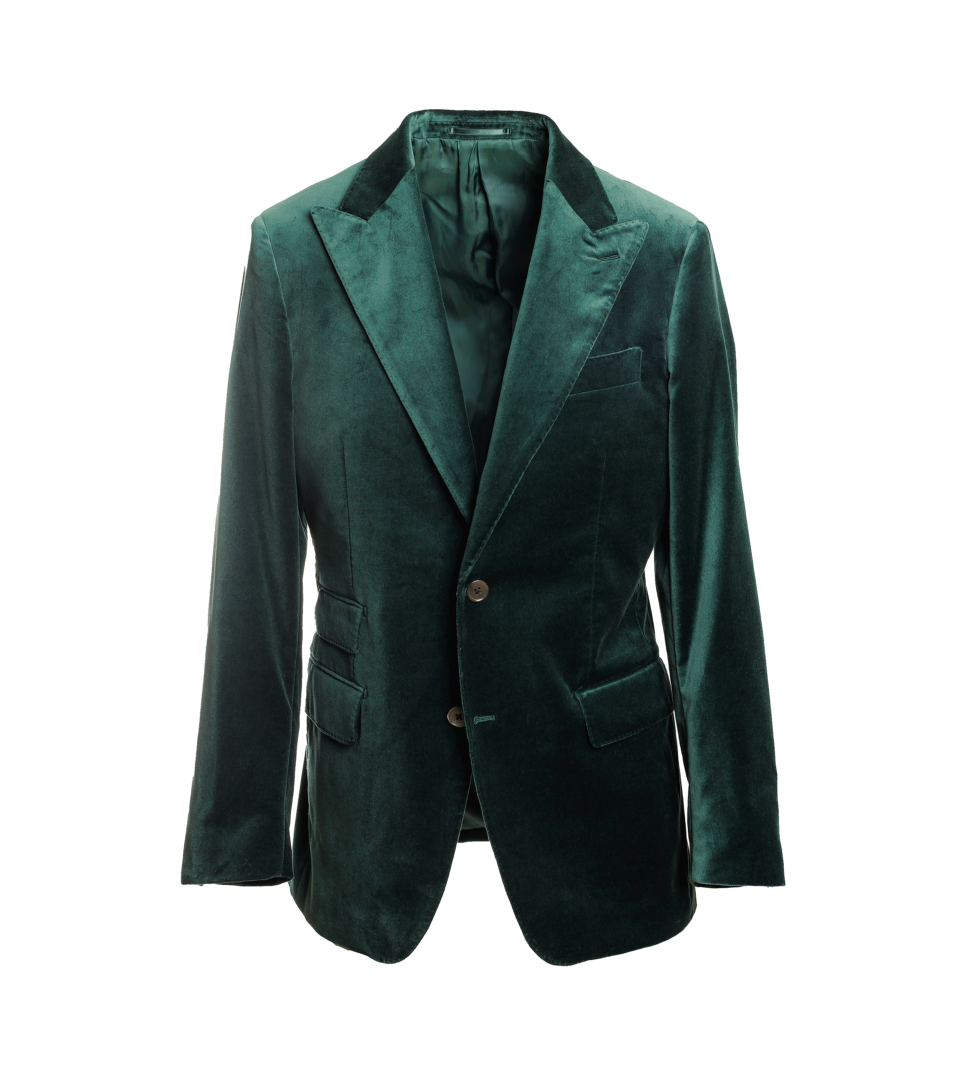 Bottle Green Panne Velvet Dinner Jacket – Luxurious & Elegant - He Spoke Style