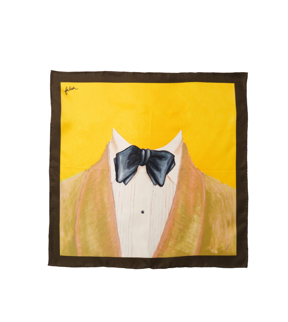 'Seasonal Gingko' silk pocket square